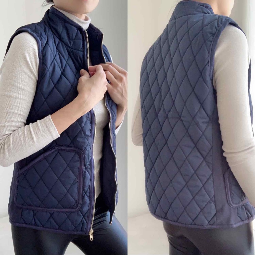 LUXE QUILTED VEST - NAVY - Picture 2 of 5